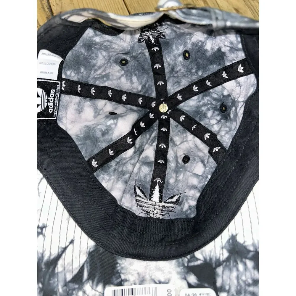 Adidas Relaxed Tie Dye Black And White Strap Back Cap Womens NWT